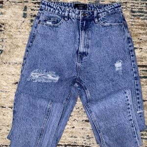 Missguided Blue Distressed Women Jeans